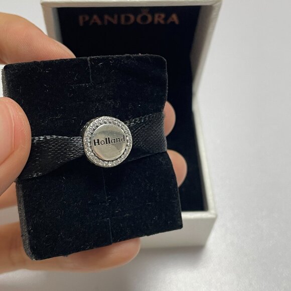 Pandora Holland Enamel Dangle Charm Pendant Travel S925 Sterling Silver - Picture 2 of 5